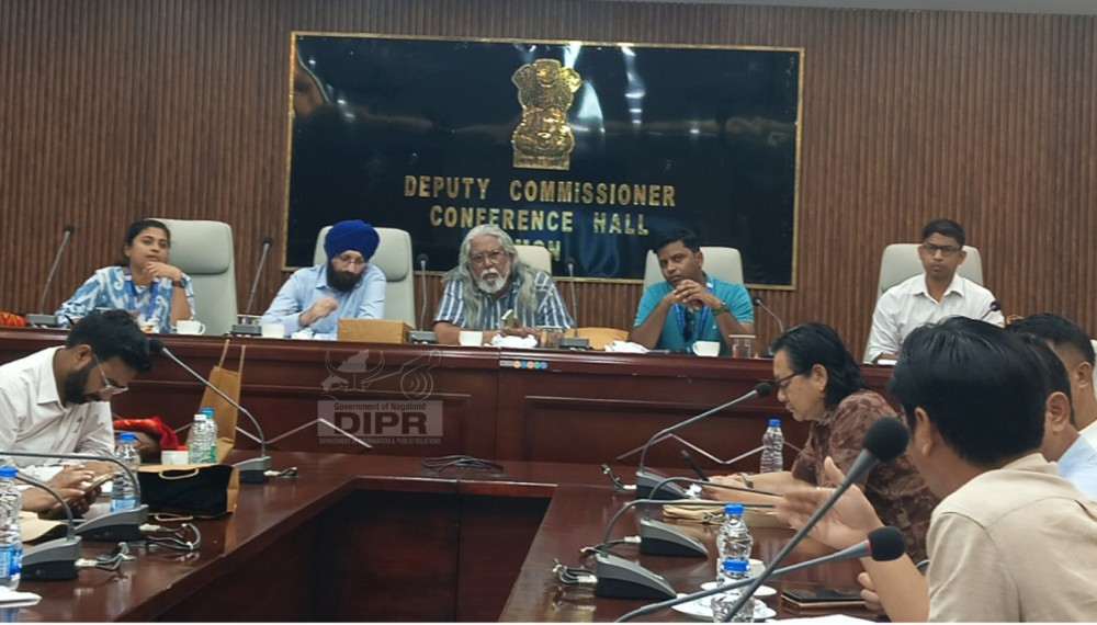 Central Post Disaster Needs Assessment Team from MHA & NDMA, with officials during a meeting to review the Post Disaster Needs Assessment (PDNA) being undertaken in the district at DC’s conference hall, Mon on October 6. (DIPR Photo)